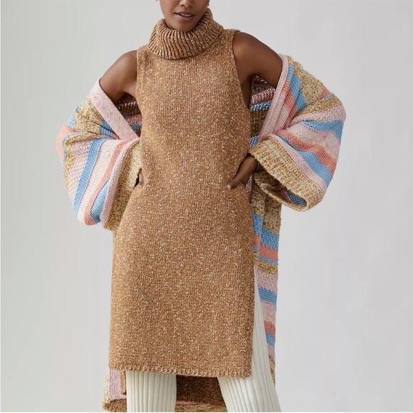 Anthropologie Tops - Anthropologie Turtleneck Sleeveless High Low Tunic Sweater | XS